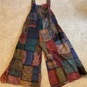Gardenbelle Shop Ethical Hippy Wear Patchwork Cotton Overalls large
